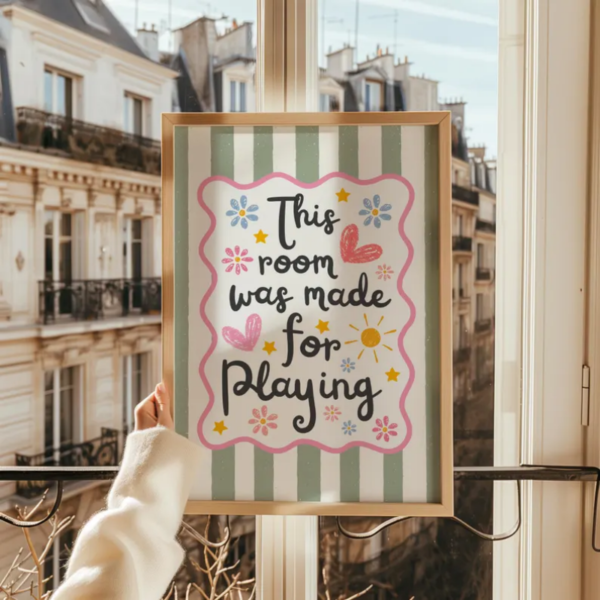 This Room Was Made For Playing Print Nursery Quote Digital Download Wall Art Colorful Kids Room Decor Baby Playroom Art