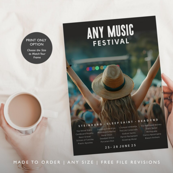Custom Music Festival Memory Print: Personalised Gig Keepsake