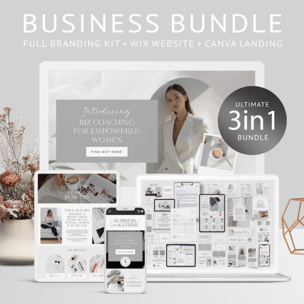 3-in-1 Coaching Website Bundle Coaching Business Template Wix Website Template Canva website landing Page Branding Kit Coach Consultant