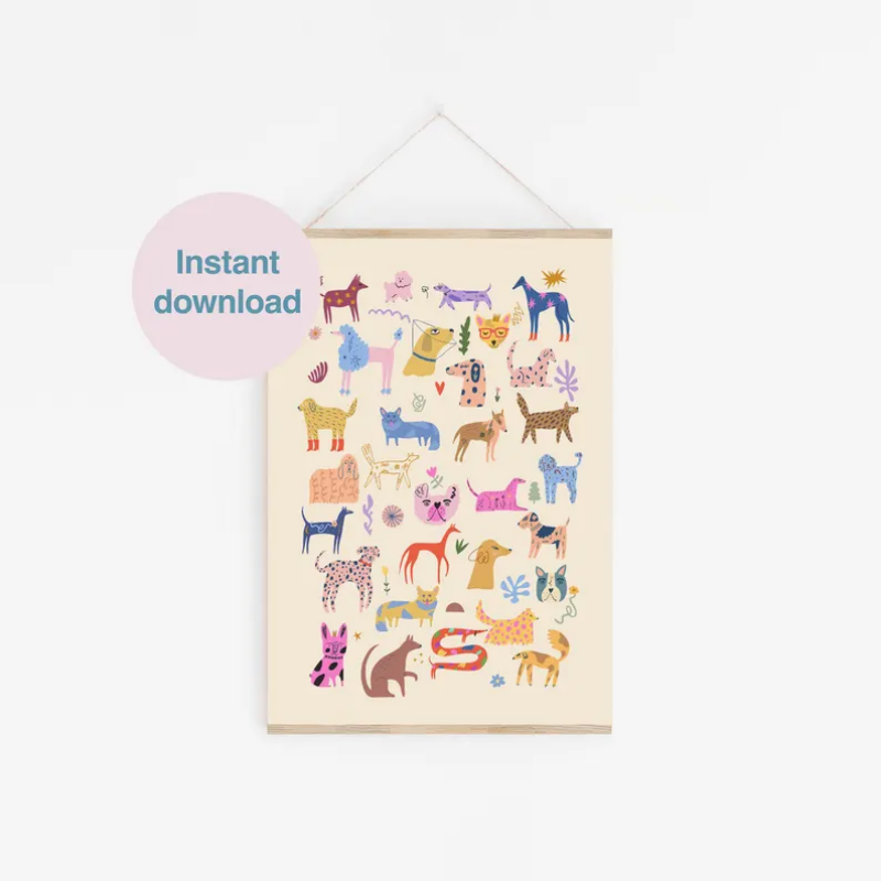 Dog Illustration Download Print | Printable Dog Breed Art - 图片 2